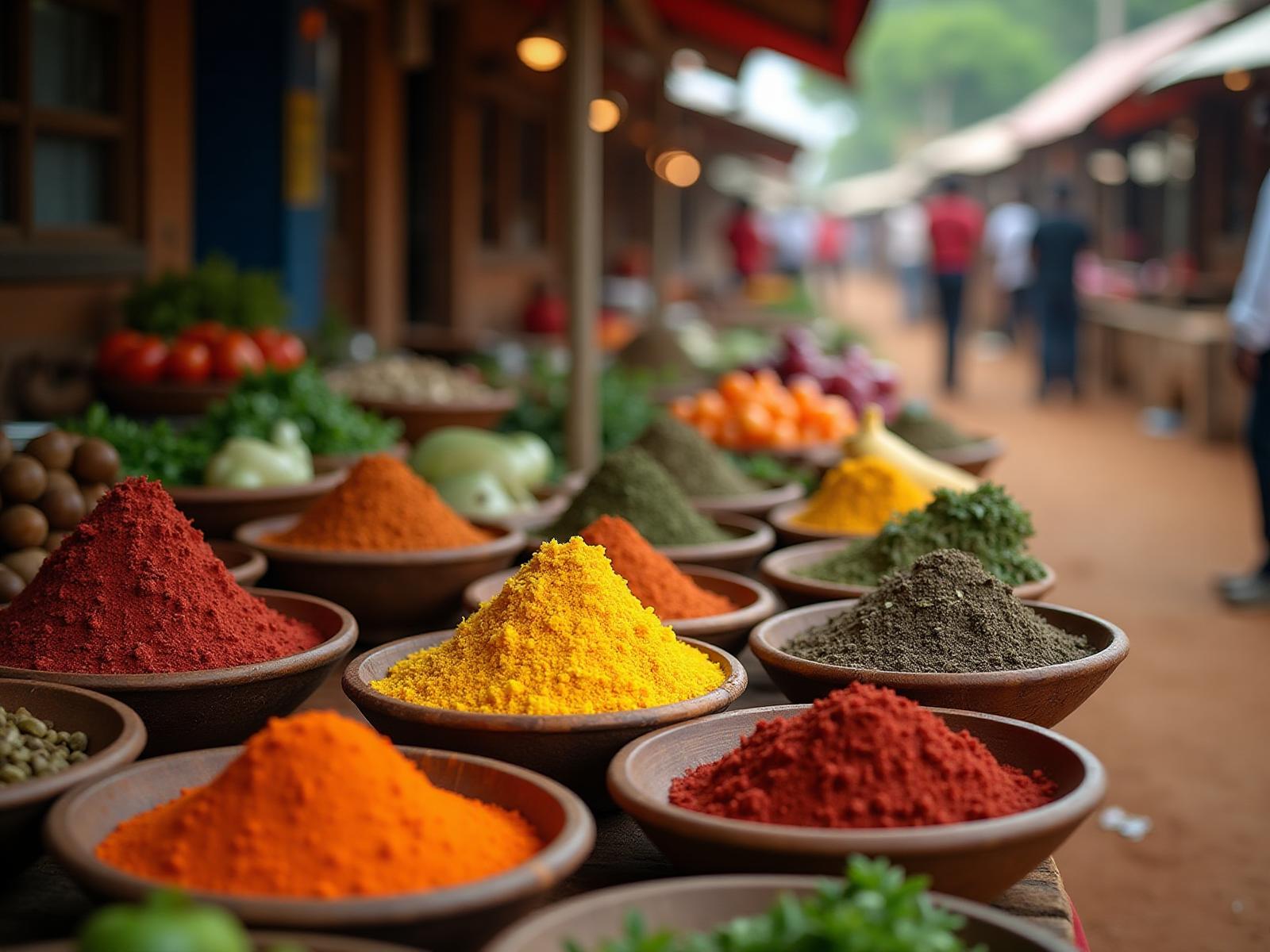 African market and ingredients